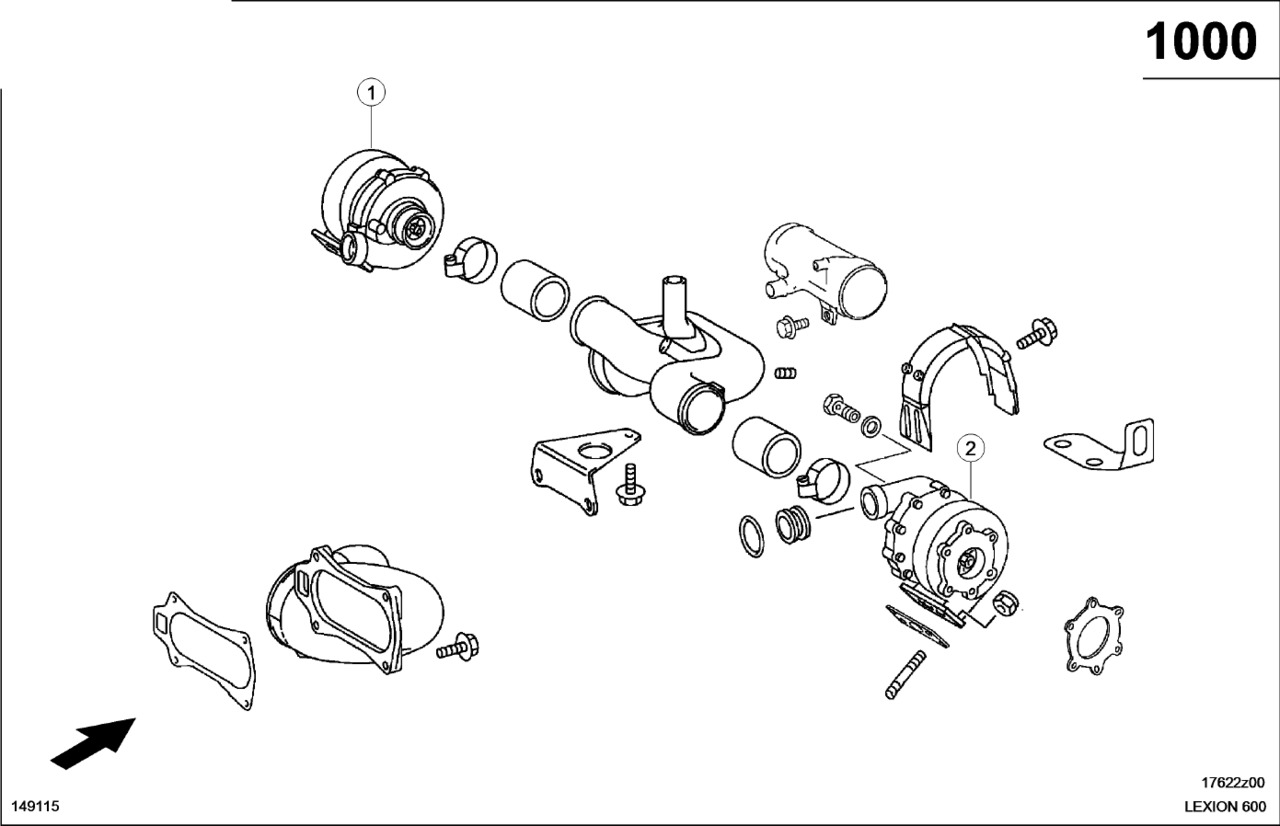Claas Lexion 600 TURBINA DOŁADOWUJĄCA  0019906340 (100 turbina doładowania) - Турбина для Зерноуборочных комбайнов: фото 1