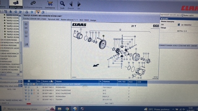 Claas lexion mechanizm róźnicowy tryb mechanizmu - Дифференциал для Зерноуборочных комбайнов: фото 1