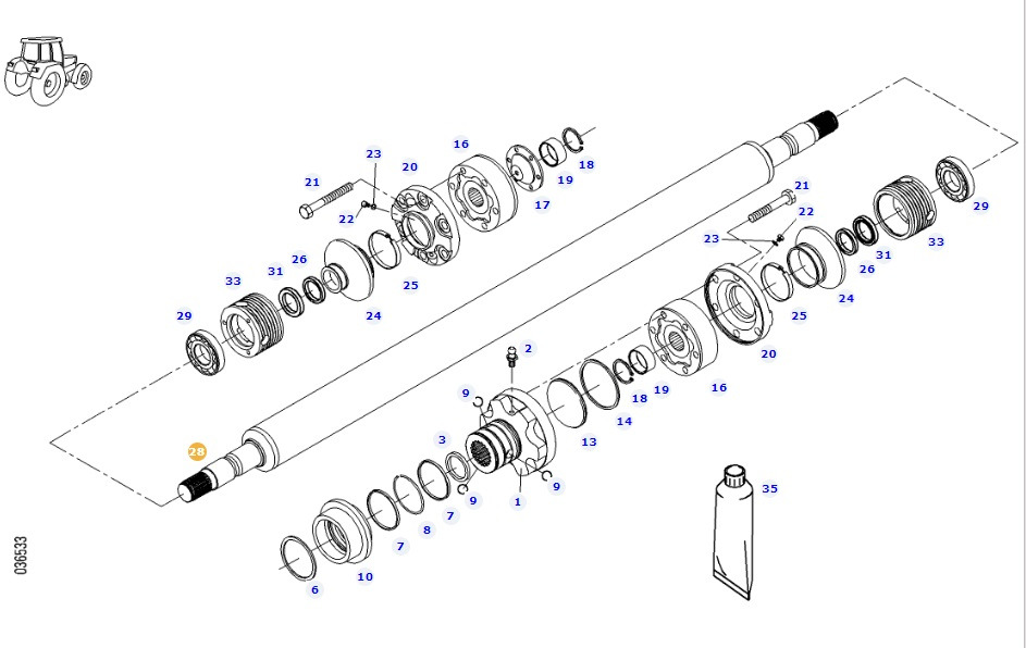 Fendt 414 Vario - oś przednia most - wał napędowy H411300080010 - Ось и запчасти для Сельскохозяйственной техники: фото 1 Fendt 414 Vario - oś przednia most - wał napędowy H411300080010 - Ось и запчасти для Сельскохозяйственной техники: фото 1