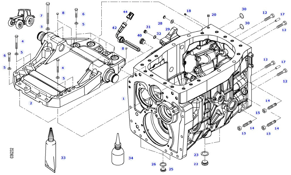 Fendt 414 Vario - pokrywa obudowy skrzyni biegów 404100050022 - Коробка передач и запчасти для Сельскохозяйственной техники: фото 1