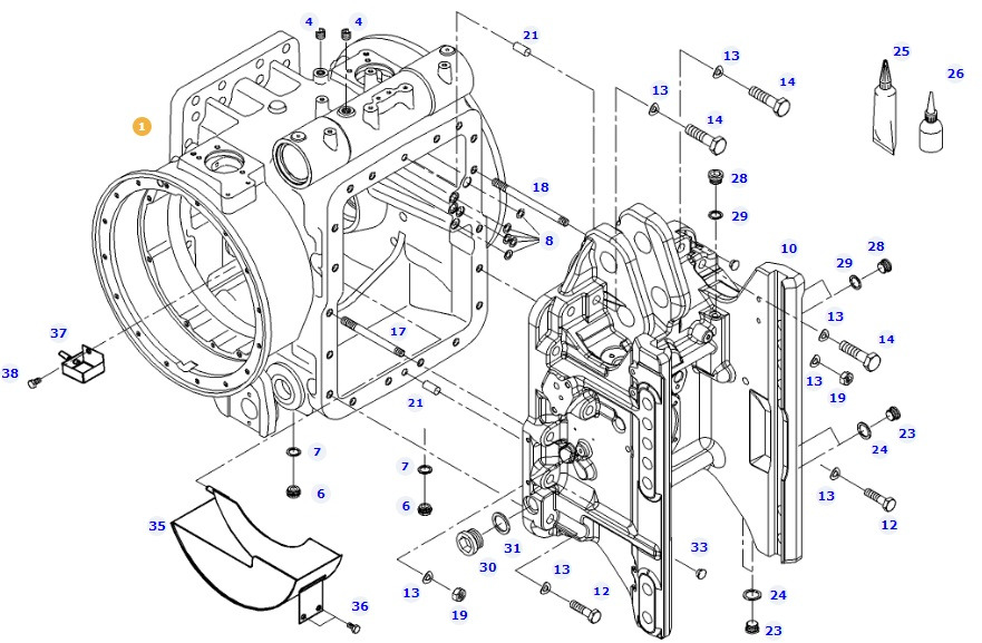 Fendt 414 Vario - pokrywa osi tylnej 404150050050 404150050060 - Задняя ось для Сельскохозяйственной техники: фото 1 Fendt 414 Vario - pokrywa osi tylnej 404150050050 404150050060 - Задняя ось для Сельскохозяйственной техники: фото 1