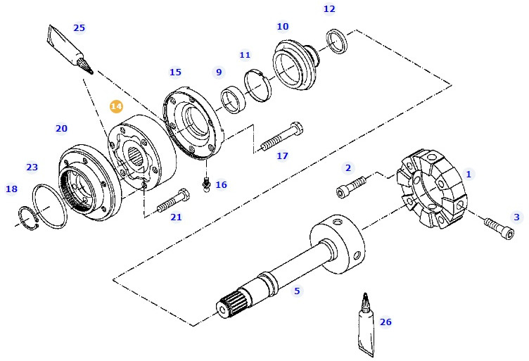 Fendt 414 Vario - przedni WOM - obudowa kosza sprzęgła H716150200060 - Коробка передач и запчасти для Сельскохозяйственной техники: фото 1