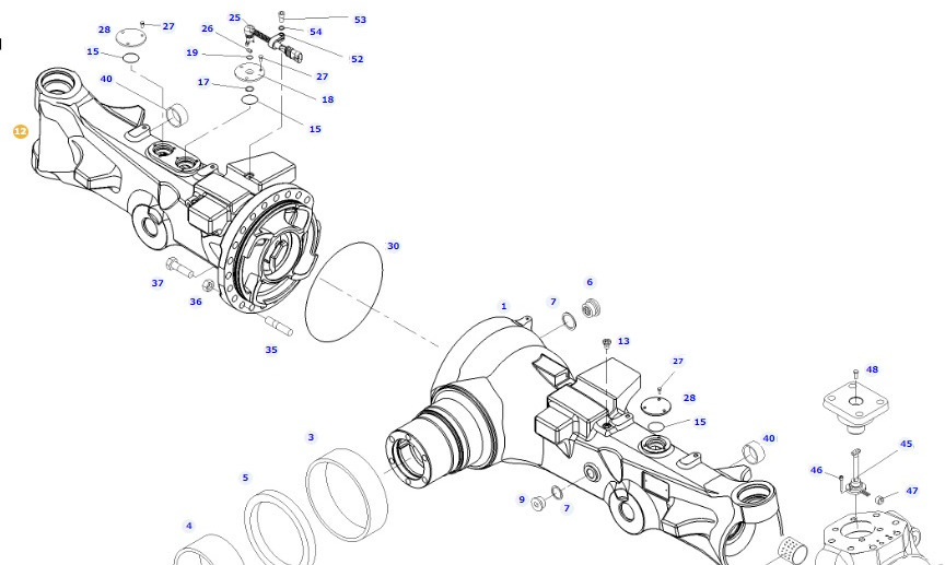 Fendt 828 S4 Vario - most przedni - oś przednia lewa 755/137 F835300020180 - Передняя ось для Сельскохозяйственной техники: фото 1