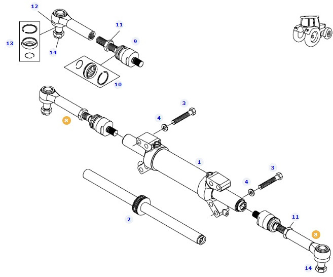 Fendt 828 S4 Vario - oś przednia - drąźek kierowniczy F835300020490 - Передняя ось для Сельскохозяйственной техники: фото 1