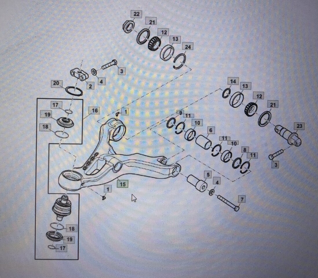 JOHN DEERE R537611/R537610 John Deere ramię/wahacz John Deere 8345R 8520 8120 8320 8225R 8270R - Подвеска для Тракторов: фото 1
