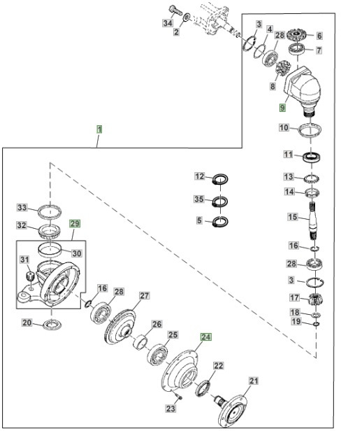 John Deere 3320 3520 3720 - oś przednia - zwolnica zwrotnica LVA10669 - Поворотный кулак для Сельскохозяйственной техники: фото 1 John Deere 3320 3520 3720 - oś przednia - zwolnica zwrotnica LVA10669 - Поворотный кулак для Сельскохозяйственной техники: фото 1