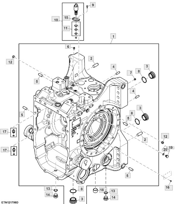 John Deere 6230 6250 - obudowa dyferencjału mechanizmu róźnicowego AL224091 - Дифференциал для Сельскохозяйственной техники: фото 1