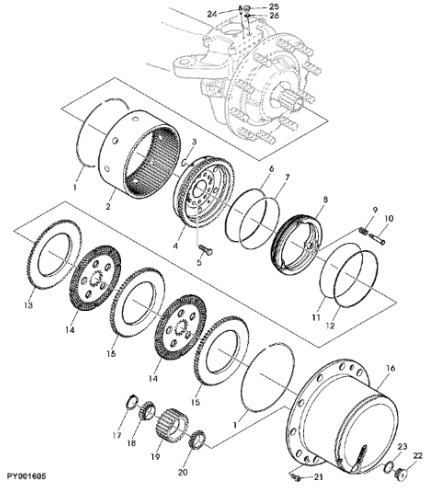 John Deere 7530 Premium - Tarcza z otworem wielowyp. L172016 - Тормозной диск для Тракторов: фото 1