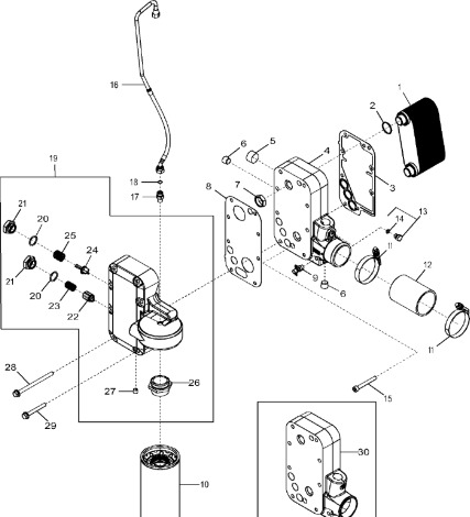 John Deere 9470RX - Chłodnica oleju RE500657 (Silnik) - Масляный радиатор для Сельскохозяйственной техники: фото 1