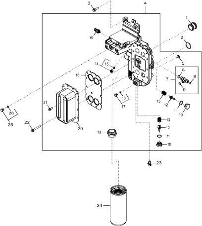 John Deere 9470RX - Chłodnica oleju RE544847 (Silnik) - Масляный радиатор для Сельскохозяйственной техники: фото 1