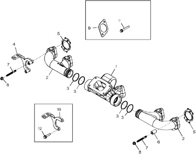 John Deere 9470RX - Kolektor wydechowy R518437 (Silnik) - Выпускной коллектор для Сельскохозяйственной техники: фото 1