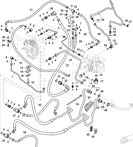 John Deere 9470RX - Linia RE587944 (Kierowanie) - Шланг рулевого управления для Тракторов: фото 1