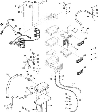 John Deere 9470RX - Przewód hydrauliczny RE586433 (Zawór sterujący) - Гидравлика для Сельскохозяйственной техники: фото 1