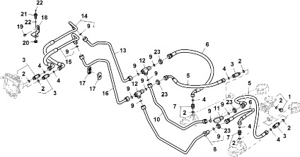 John Deere 9470RX - Przewód olejowy RE575214 (Kierowanie) - Шланг рулевого управления для Тракторов: фото 1