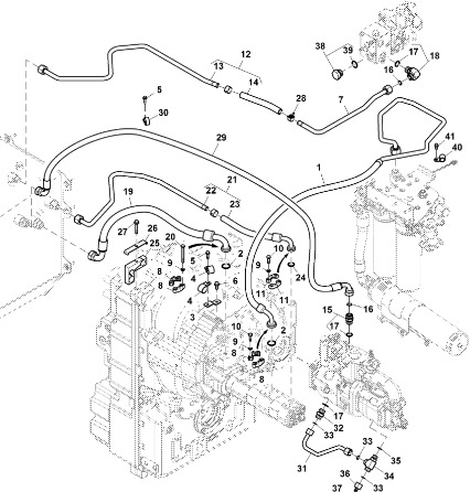 John Deere 9470RX - Przewód olejowy RE587406 (Układ hydrauliczny) - Гидравлика для Сельскохозяйственной техники: фото 1