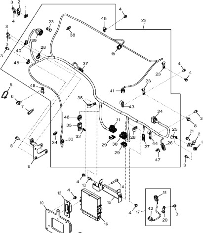 John Deere 9470RX - Wiązka przewodów DZ102216 (Silnik) - Кабели/ Провода для Сельскохозяйственной техники: фото 1