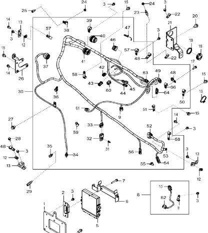 John Deere 9470RX - Wiązka przewodów DZ107343 (Silnik) - Кабели/ Провода для Сельскохозяйственной техники: фото 1