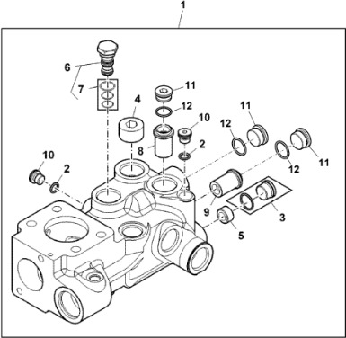 John Deere 9470RX - Zawór nadmiarowy RE594704 (Układ hydrauliczny) - Гидравлический клапан для Тракторов: фото 1