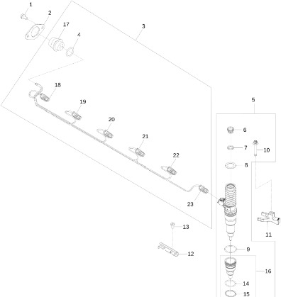 John Deere 9470RX - Zespół wtryskiwacza elektr. DZ121295 (Silnik) - Распределитель впрыска для Тракторов: фото 1