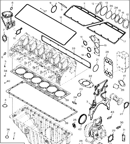 John Deere 9470RX - Zestaw uszczelki DZ112019 (Silnik) - Прокладка двигателя для Сельскохозяйственной техники: фото 1