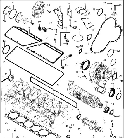 John Deere 9470RX - Zestaw uszczelki DZ112022 (Silnik) - Прокладка двигателя для Сельскохозяйственной техники: фото 1