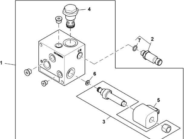 John Deere 960 - Zawór elektromagn.hydraul. DC224591 (Układ hydrauliczny) - Гидравлический клапан для Сельскохозяйственной техники: фото 1
