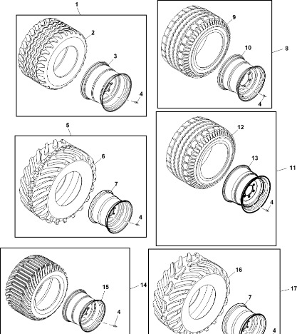John Deere 960 - Zestaw opony i felgi DC216373 (Rama, pokrywy, róźne) - Колесо для Сельскохозяйственной техники: фото 1
