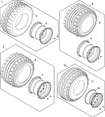 John Deere 960 - Zestaw opony i felgi DC216791 (Rama, pokrywy, róźne) - Колесо для Сельскохозяйственной техники: фото 1