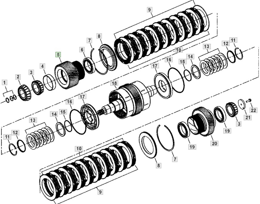 John Deere 9620 DF500 - skrzynia biegów - tłoczek YZ502151 - Коробка передач для Сельскохозяйственной техники: фото 1
