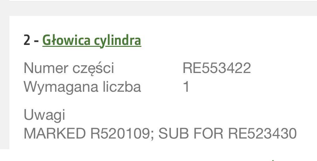 John Deere R520109 - Głowica cylindrów - Головка блока для Сельскохозяйственной техники: фото 1