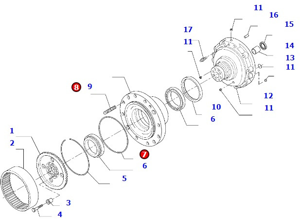Komatsu WA100 - most napędowy przedni Carraro - obudowa 42W-22-H0P99 - Ось и запчасти для Сельскохозяйственной техники: фото 1