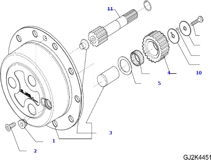 Komatsu WA100 - most napędowy tylny Carraro - przekładnia planetarna satelity - Ось и запчасти для Сельскохозяйственной техники: фото 1