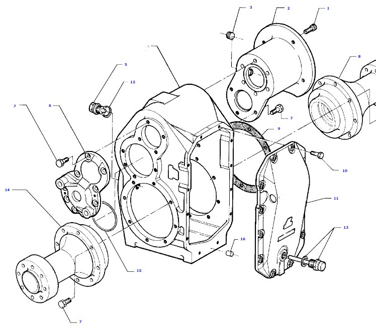 Massey Fergusson MF 30 32 - obudowa skrzyni biegów D46148000 - Коробка передач и запчасти для Сельскохозяйственной техники: фото 1