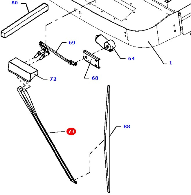 Massey Fergusson MF 30 32 - ramię wycieraczki D45080048 - Щетка стеклоочистителя для Сельскохозяйственной техники: фото 1