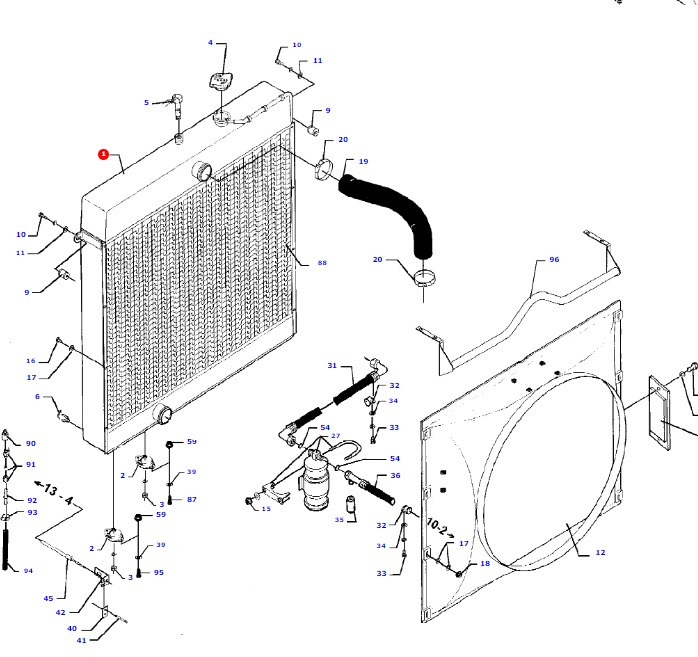 Massey Fergusson MF 30 - chłodnica wody D28784397 - Интеркулер для Сельскохозяйственной техники: фото 1