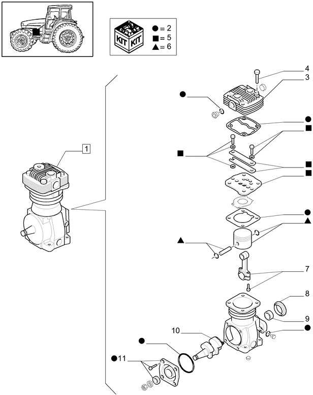 New Holland T6010 Case - Wał korbowy 84164367 - Коленчатый вал для Сельскохозяйственной техники: фото 1