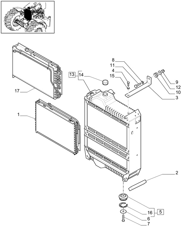 New Holland T6010 Chłodnica 87306757 - Радиатор для Сельскохозяйственной техники: фото 1