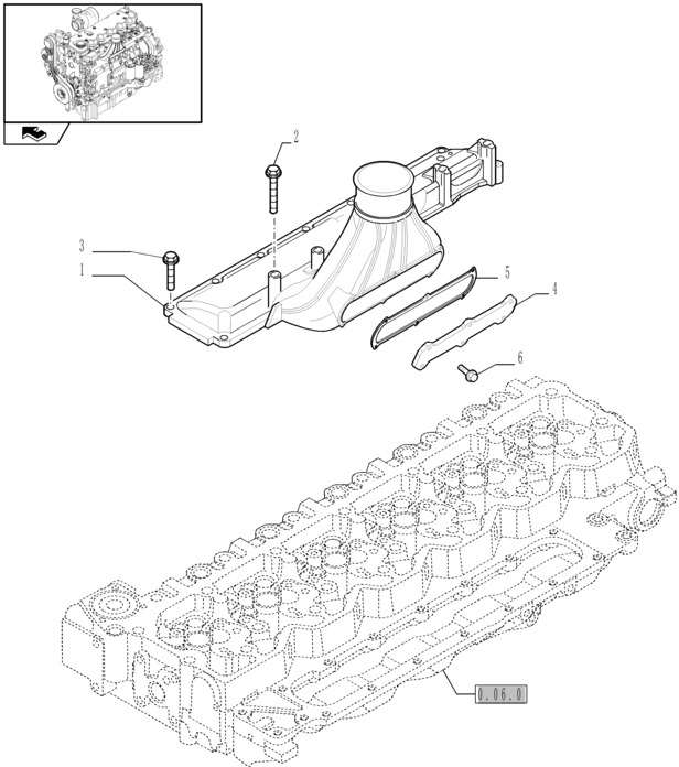 New Holland T6010 Kolektor wlotowy 2854816 - Впускной коллектор для Тракторов: фото 1