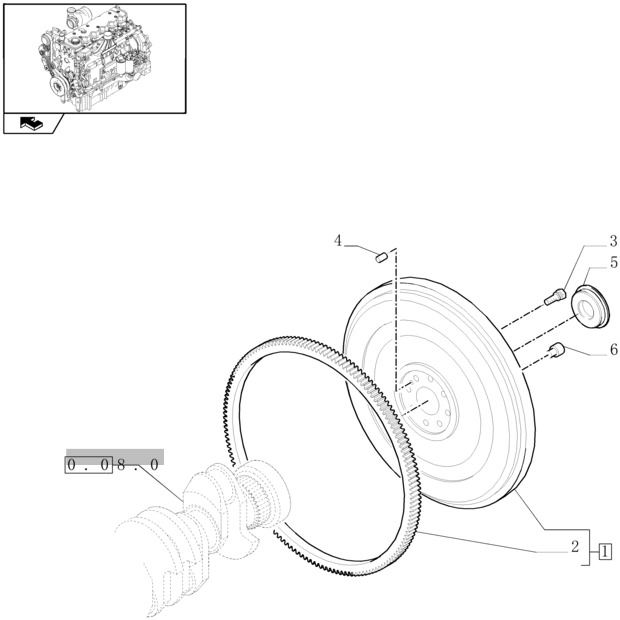 New Holland T6010 Kolo zamach, silnik 87300082 - Маховик для Тракторов: фото 1