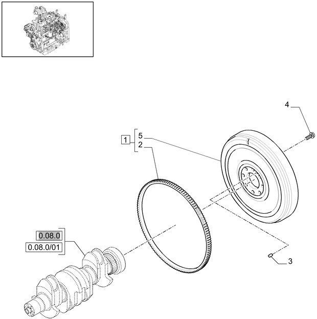 New Holland T6010 Koło zamachowe 2830618 - Маховик для Сельскохозяйственной техники: фото 1