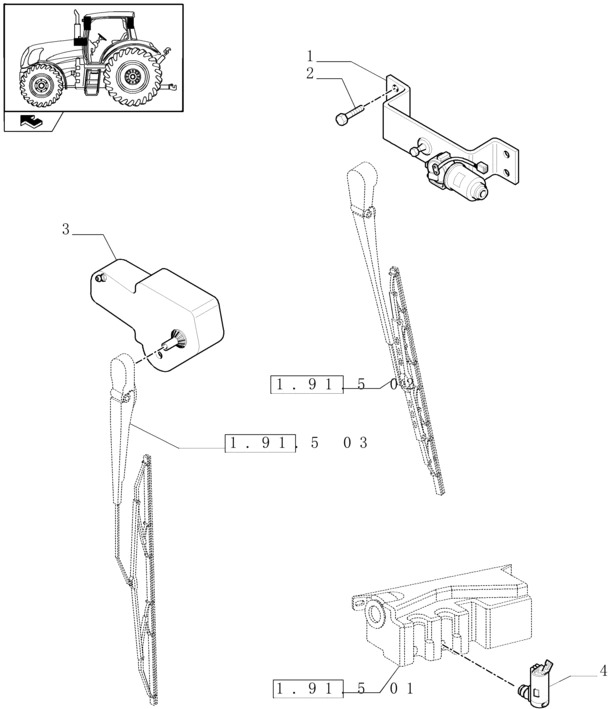 New Holland T6010 Silnik wycieraczki 12v 82032050 - Щетка стеклоочистителя для Сельскохозяйственной техники: фото 1