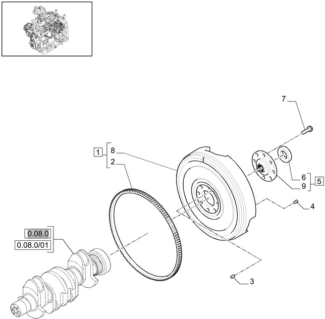 New Holland T6010 T6070 Koło zamachowe 4899505 - Маховик для Сельскохозяйственной техники: фото 1