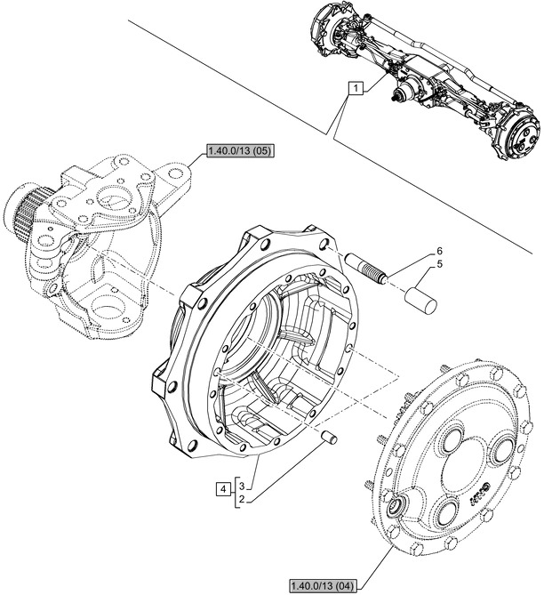 New Holland T6010 T6070 Piasta 48168051 - Ступица для Тракторов: фото 1