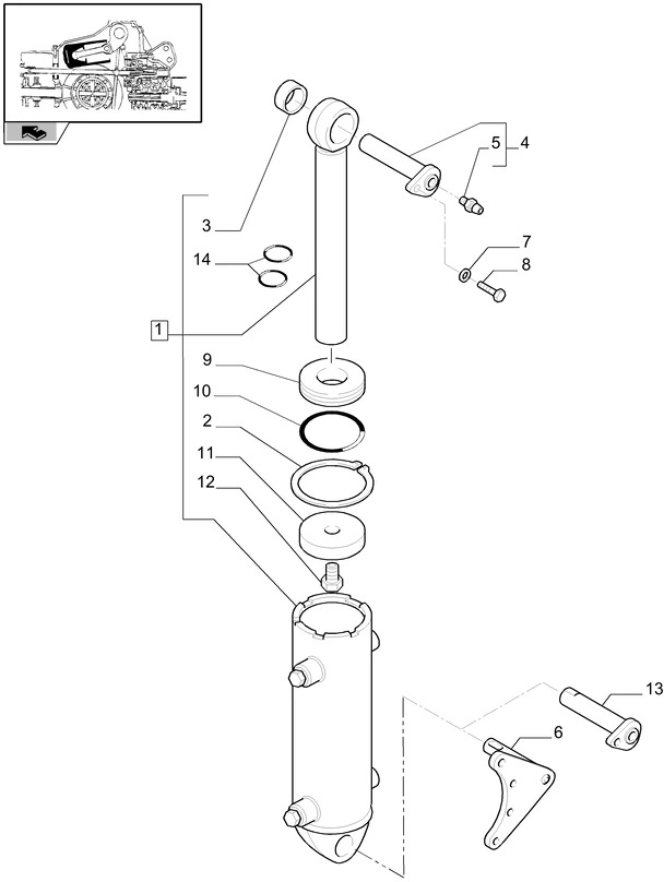 New Holland T6010 T6070 Siłownik podnośnika 87380800 - Гидравлический цилиндр для Тракторов: фото 1