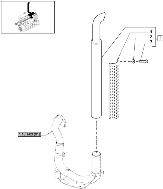 New Holland T6010 Tłumik 87324753 - Глушитель для Тракторов: фото 1