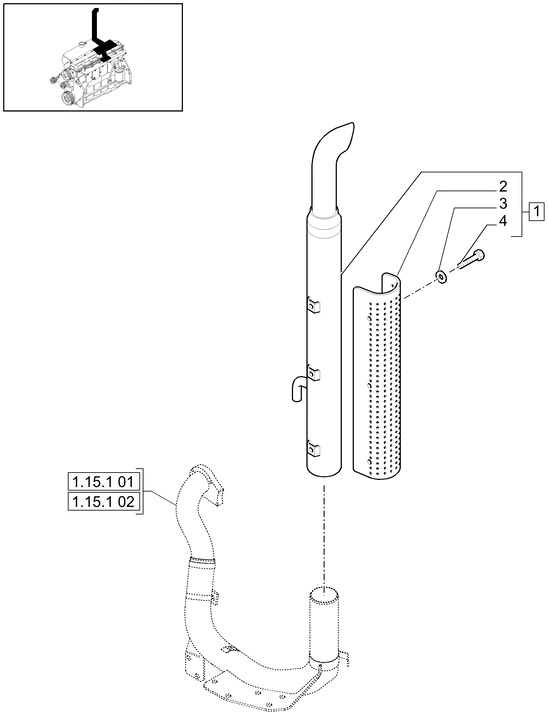 New Holland T6010 Tłumik 87324758 - Глушитель для Тракторов: фото 1