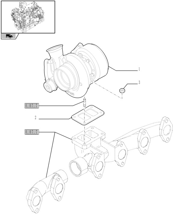 New Holland T6010 Turbospręźarka 2856675 - Турбина для Сельскохозяйственной техники: фото 1
