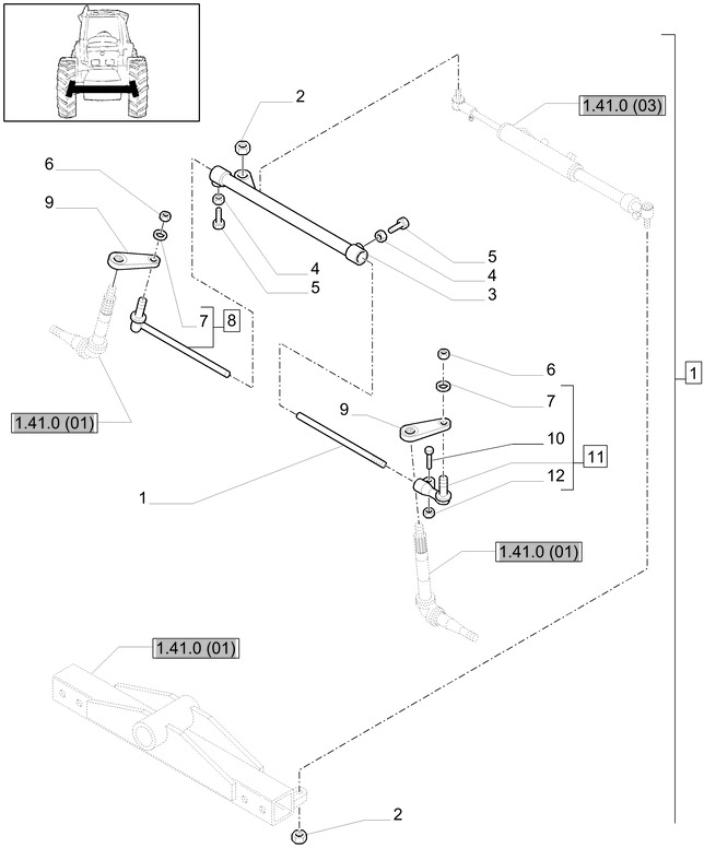 New Holland T6010 Zesp konca drazka ki 81864106 - Рулевое управление для Тракторов: фото 1