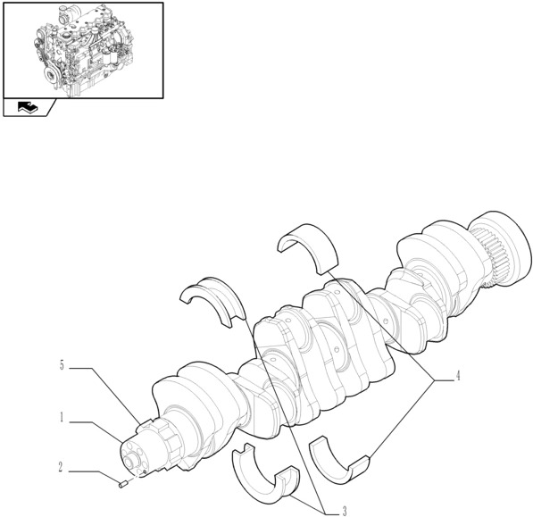 New Holland T6010 Zestaw gł łoźysk -0,508 -0.508 2995786 - Подшипник двигателя для Тракторов: фото 1