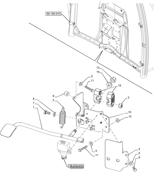 New Holland T6070 Pedał 87640782 - Педаль для Сельскохозяйственной техники: фото 1 New Holland T6070 Pedał 87640782 - Педаль для Сельскохозяйственной техники: фото 1